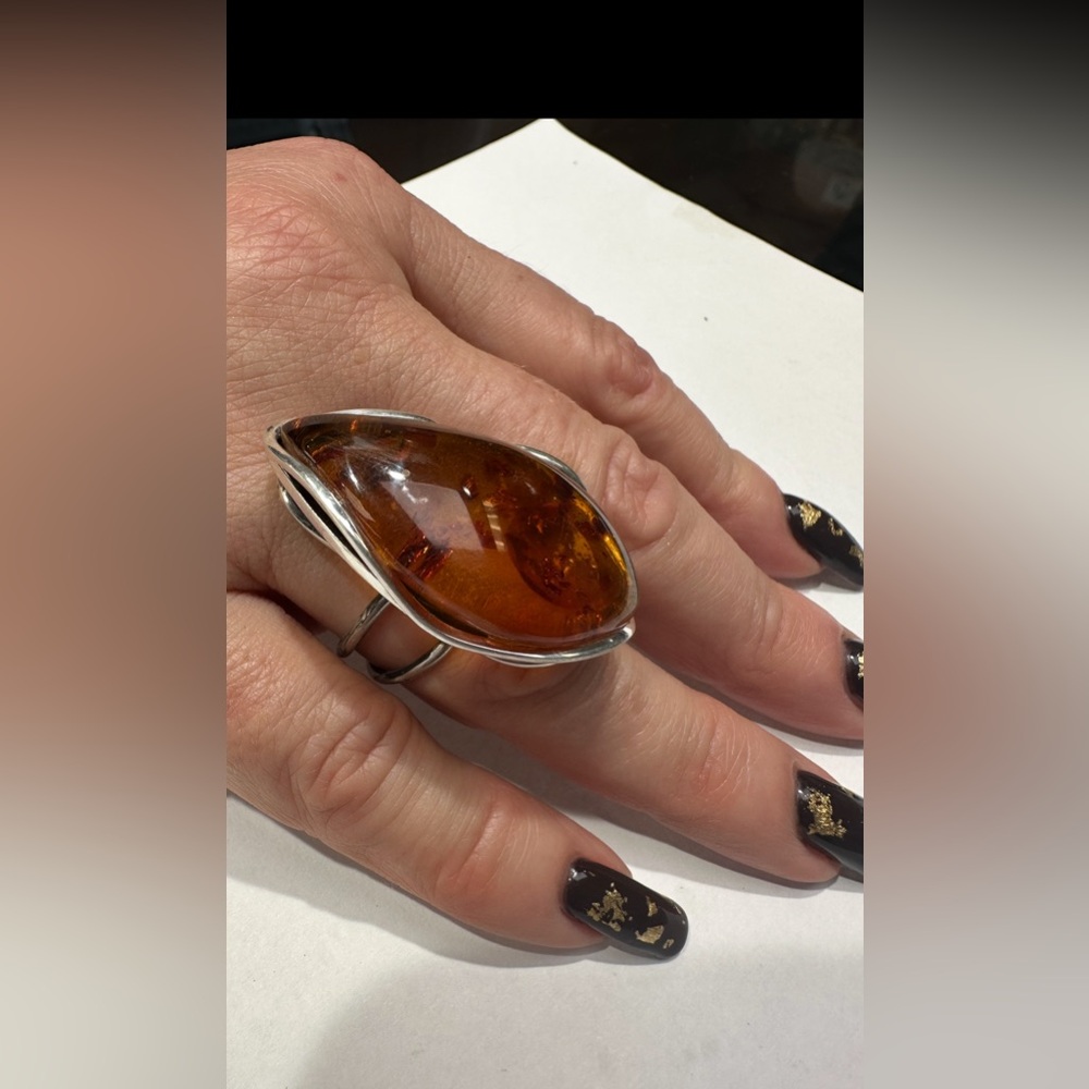 Amber Statement Ring - image 3